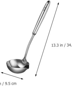 Alternative view of Stainless Steel Oil Filter Spoon - 13.38 Inch Soup Ladle with Strainer for Hot Pot, Grease Separator, Dishwasher Safe