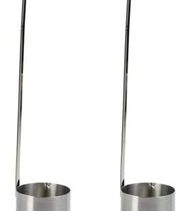Alternative view of 2Pcs 50ml Stainless Steel Wine Dipper Ladle Long Handle Flat Bottom Wine Ladle Measuring Scoop Dipper Spoon with Hook for Scooping Wine Beer Sauce Oil Kitchen Gadgets, Silver
