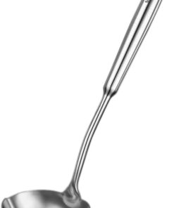 Stainless Steel Oil Filter Spoon - 13.38 Inch Soup Ladle with Strainer for Hot Pot, Grease Separator, Dishwasher Safe