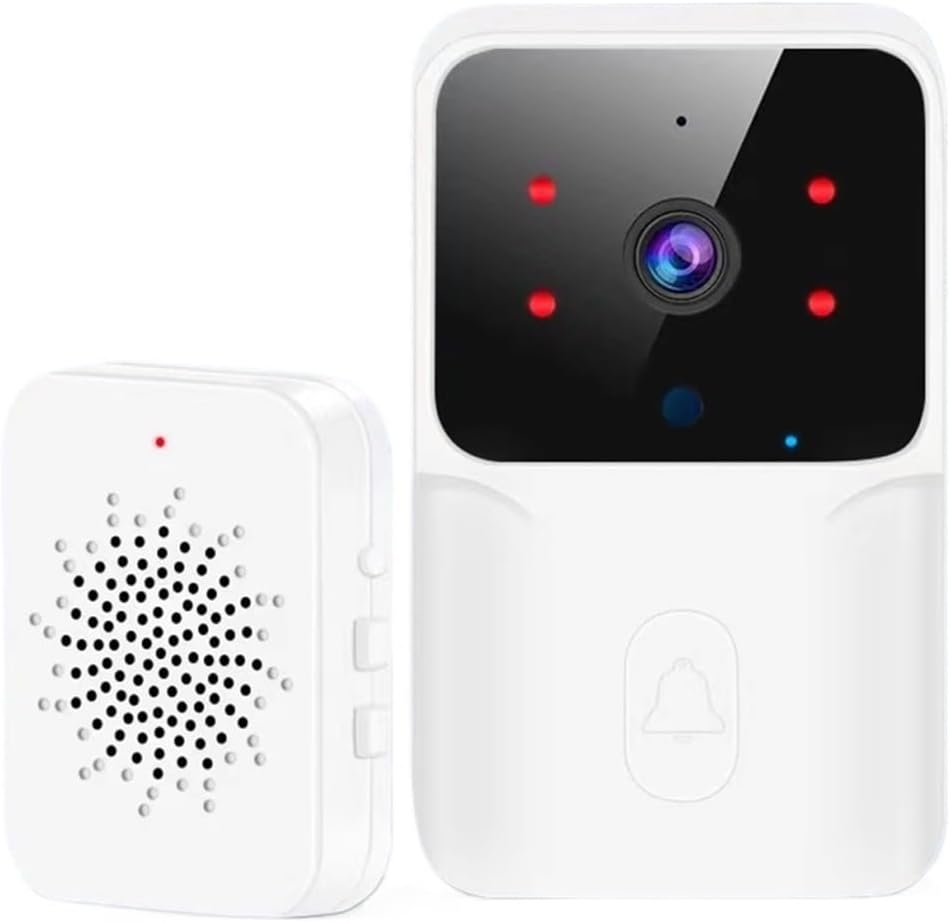 Wireless Smart Video Doorbell with HD Night Vision, White