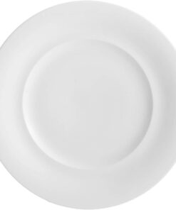 Collection Ceramic 9 Inch Accent Plate, White Plate, Round Dinnerware Dish, Made of Bone China, Microwave and Dishwasher Safe