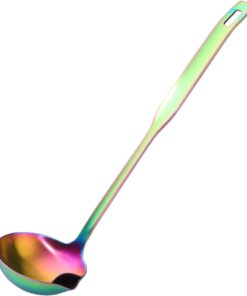 Alternative view of Metal Soup Ladle with Tilted Mouth，2 Piece Fat Multi-Purpose Separator Oil Strainer Serving Spoon Set for Kitchen Restaurant Cooking Hotpot