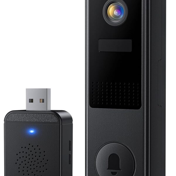 2K Battery-Powered Smart Video Doorbell with Chime, Live View, Two-Way Talk, Motion Detection and Real-Time Alerts
