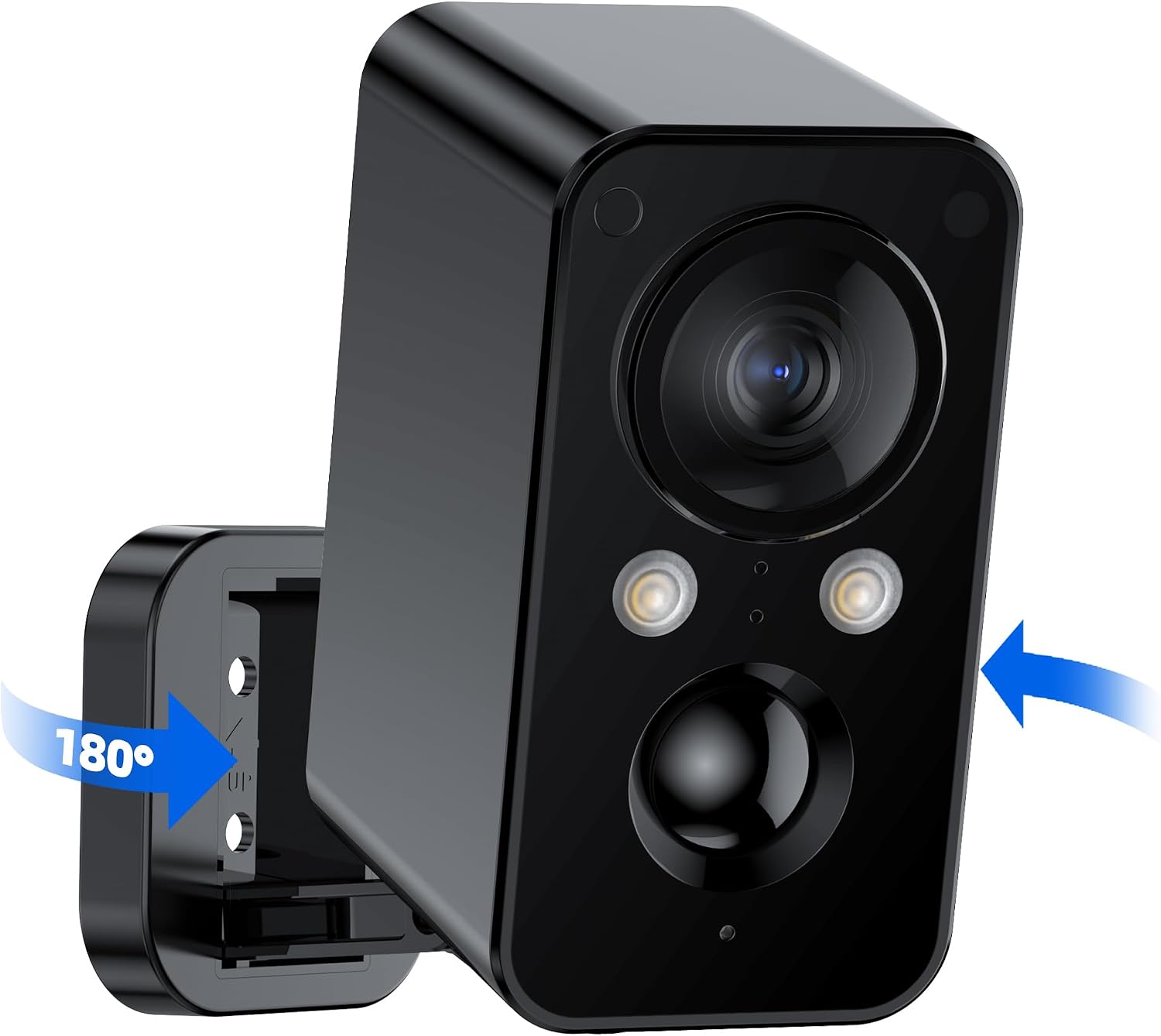 Wireless Outdoor Battery Security Camera with 180° Horizontal View, Color Night Vision and Motion Detection