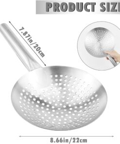 Alternative view of Skimmer Slotted Spoon 8.7 Inch Oil Skimmer Pasta Strainer Stainless Steel Kitchen Utensils for Kitchen Cooking Frying, 22CM
