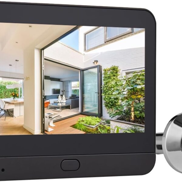 Smart WiFi Peephole Video Doorbell Camera with 4.3" Display, Motion Detection, Night Vision and Rechargeable Battery