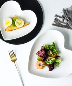 Alternative view of 9 Inches Single Color Series Heart Shape Ceramic Dinner Plates(1 Piece)-White