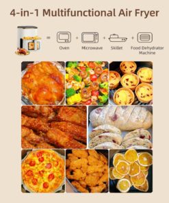 Alternative view of Air Fryer, 5.3Qt Airfryer with Viewing Window, 7 Custom Presets Large Oven with Smart Digital Touchscreen,Non-stick and Dishwasher-Safe Basket