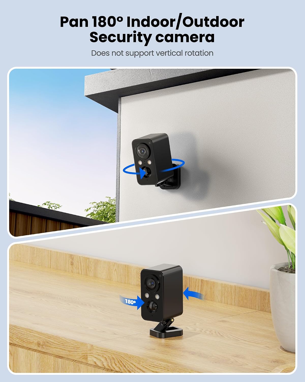 Wireless Outdoor Battery Security Camera with 180° Horizontal View, Color Night Vision and Motion Detection - Image 2