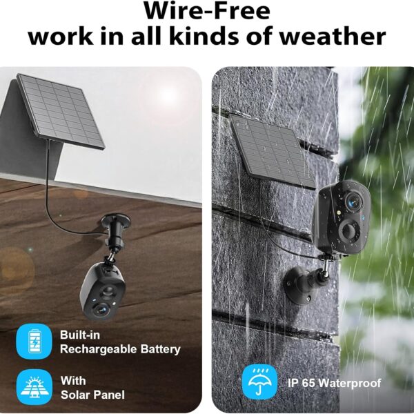 Alternative view of 4MP Wireless Outdoor Security Cameras with Color Night Vision, 2-Pack