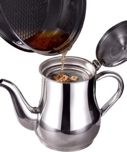 Stainless Steel Oil Can with Spout, Oil Dispenser Bottle Olive Oil Can Dispenser Drizzler,Kitchen Cooking Oil Jar Storage Container Canister Pourer Leak Proof (24oz(With Filter Mesh))