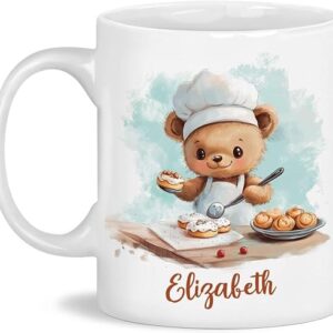 Personalised Baker Bear Ceramic Mug with Name
